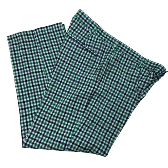 Izod Golf Green & Blue Checkered Men's Pants 36/30 Polyester - Picture 1 of 12